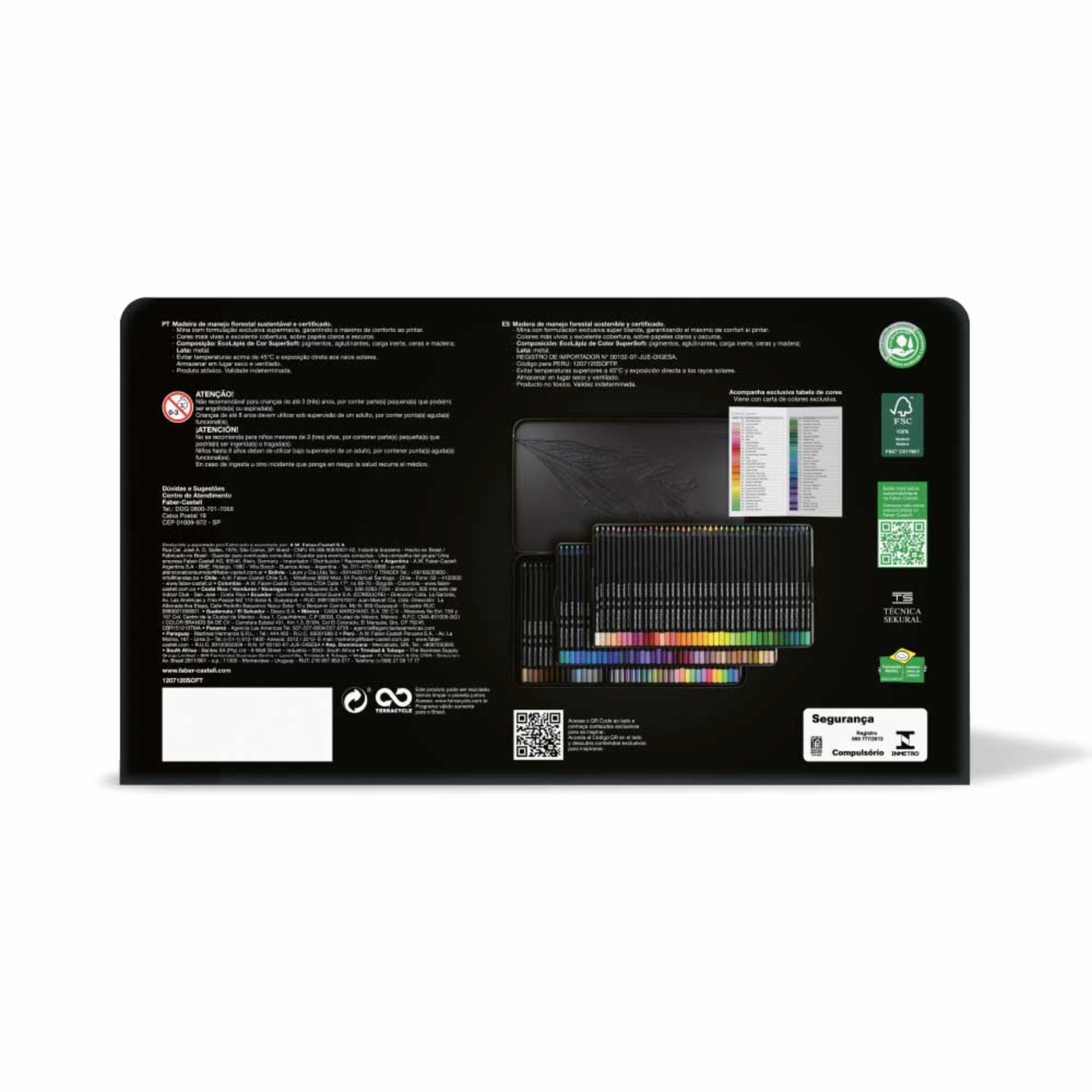 Estuche Metal Faber-Castell Ecolápices Supersoft x120