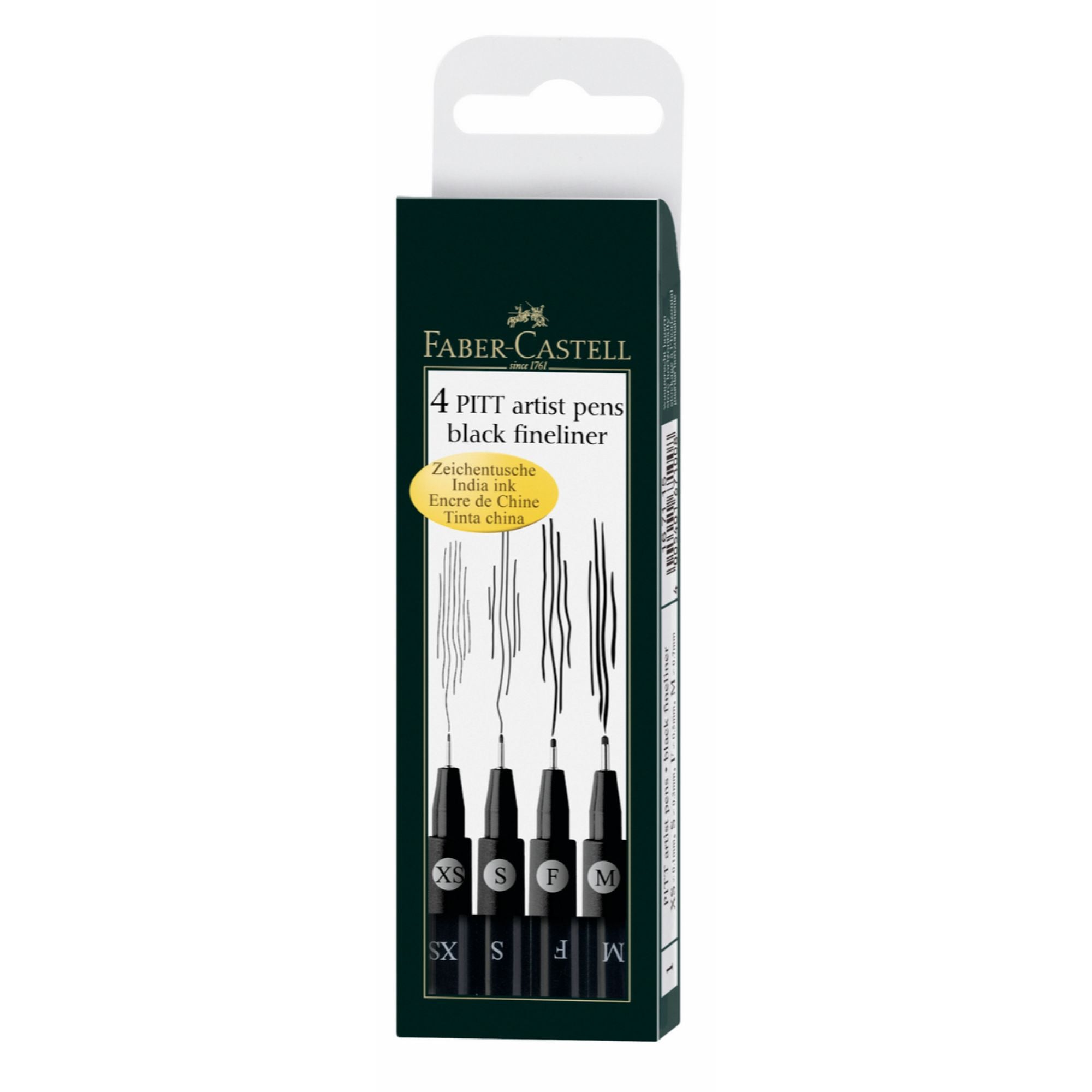 Marcador Pitt Artist Pen Negro Faber-Castell x4 uds.