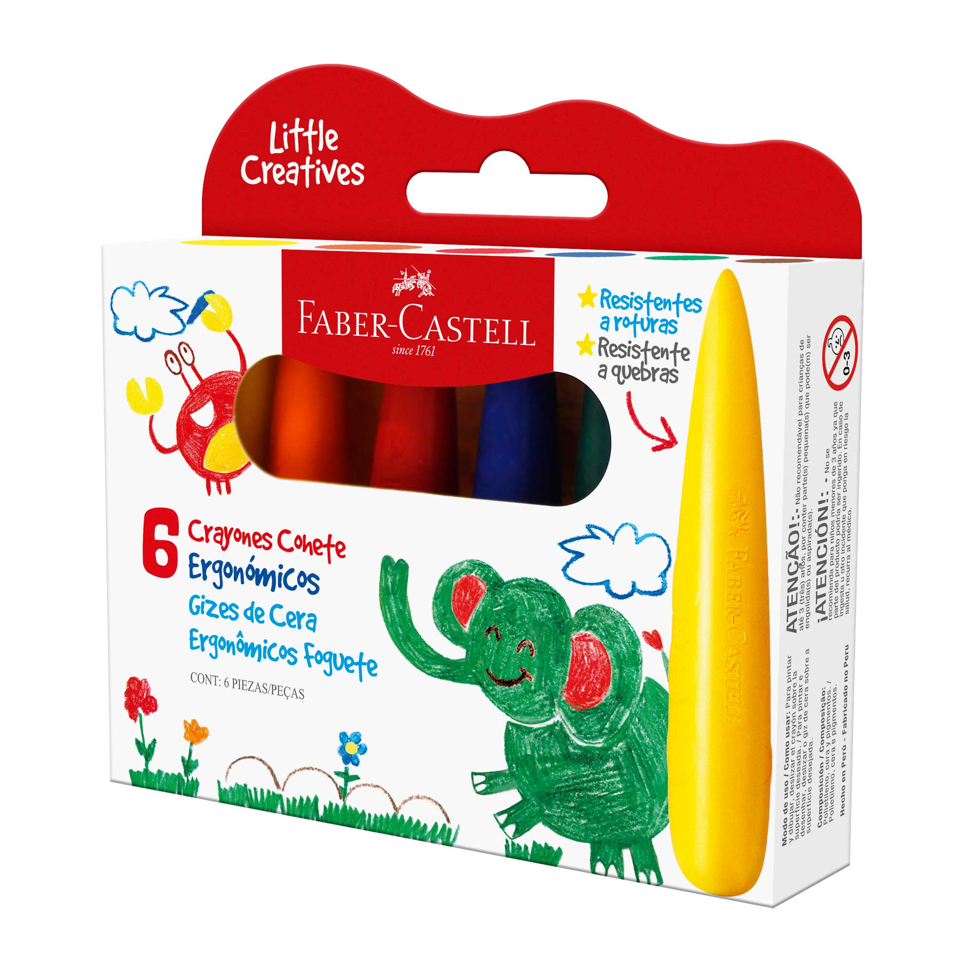 Crayón Cohete Little Creatives Faber-Castell x6 Colores