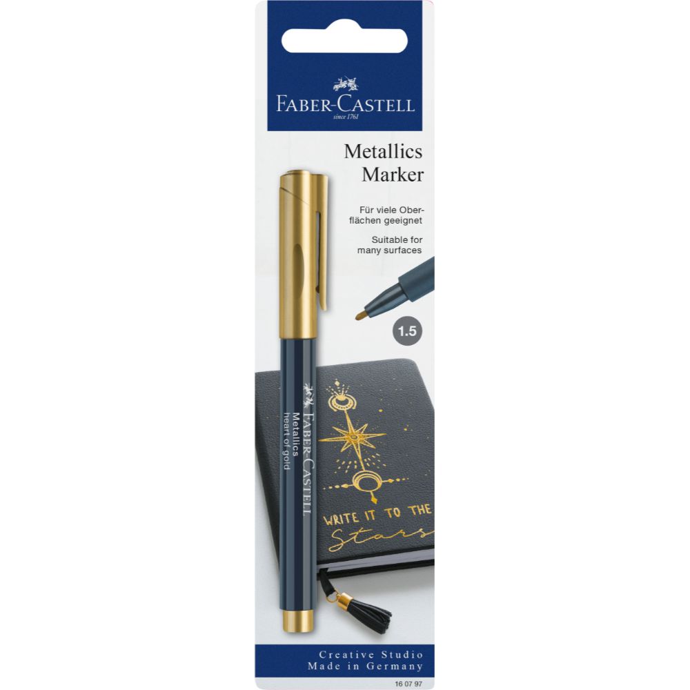 Marcador Multisuperficie Metallics Faber-Castell Dorado