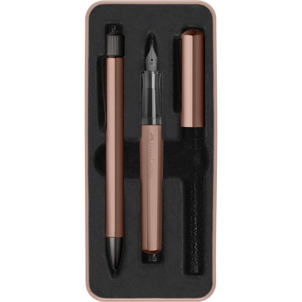 Set De Regalo Pluma Estilografica Faber-Castell Bronce