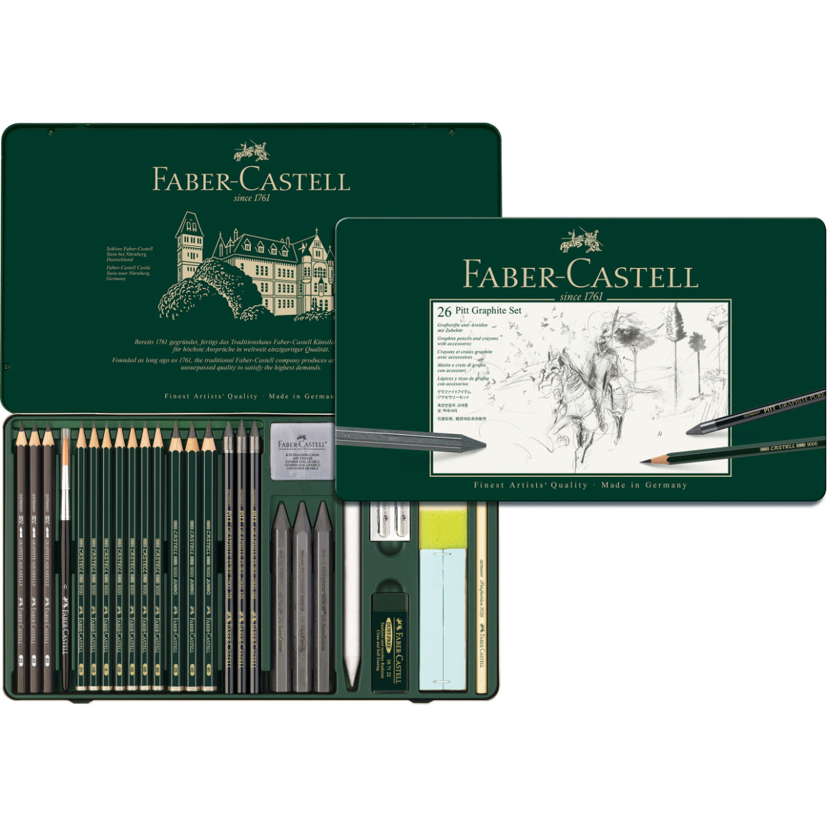 Lápiz Grafito Pitt Monochrome Faber-Castell x26 uds.