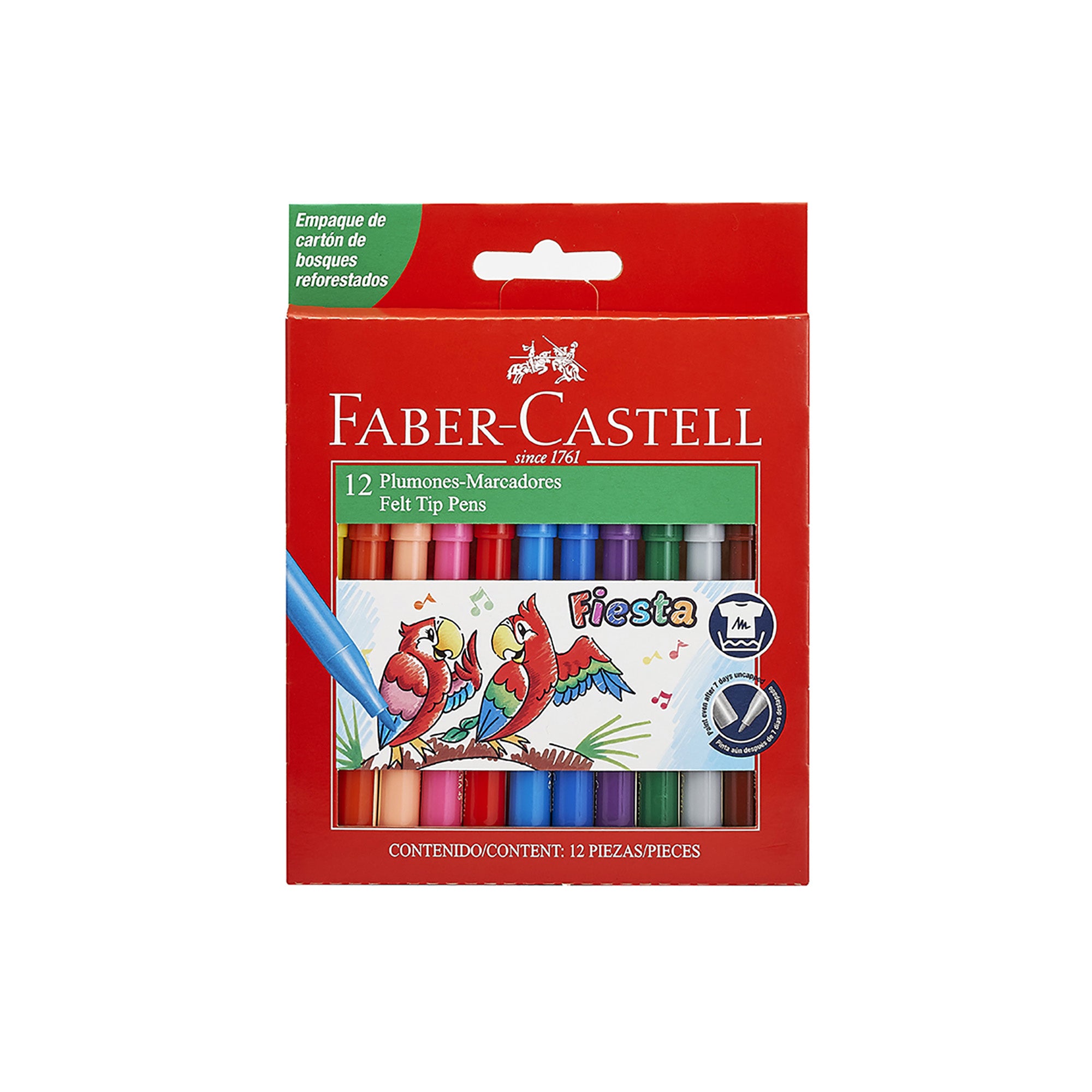 Marcadores Fiesta Faber-Castell x12 Colores