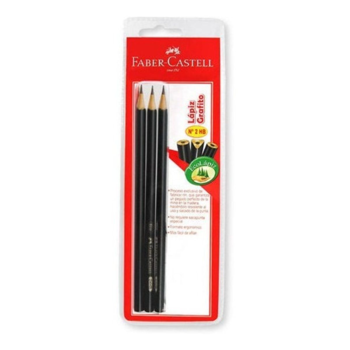 Lápices Grafito Faber-Castell x3 uds. Azul