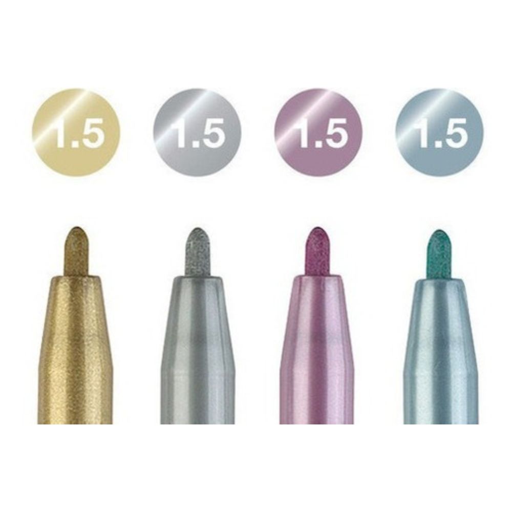 Marcador Lettering Tonos Metalicos Faber-Castell x4 Colores