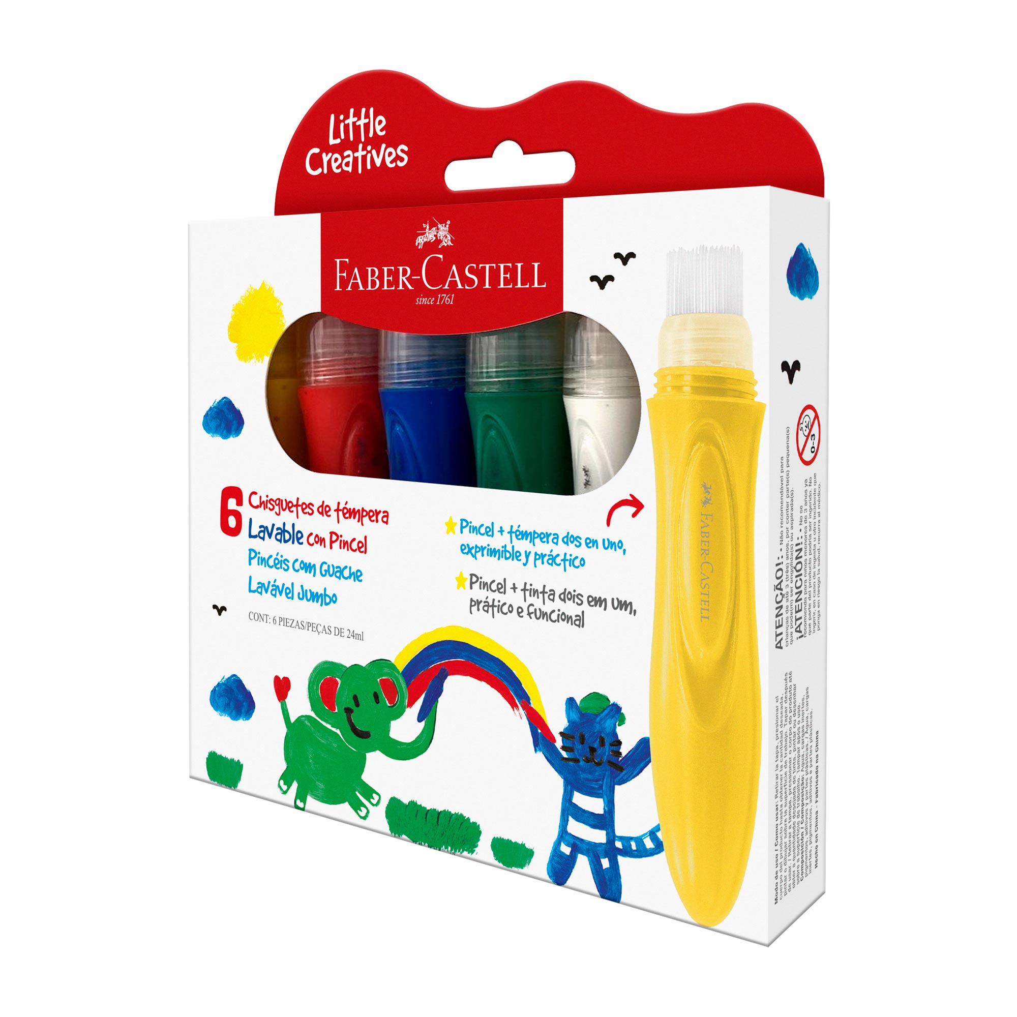 Chisguetes Témpera Little Creatives Faber-Castell x6 Colores