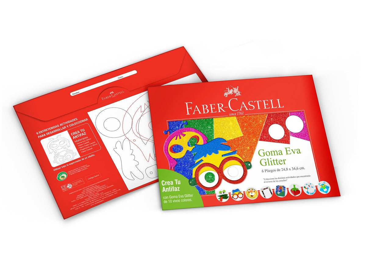 Goma Eva Glitter Faber-Castell x6 Pliegos