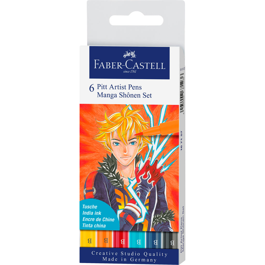 Marcador Pitt Artist Pen Manga Shônen Faber-Castell x6 uds.