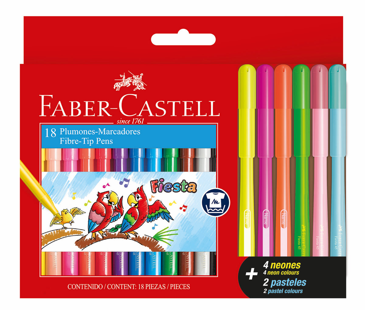 Marcador Fiesta45 Faber-Castell x18 Colores