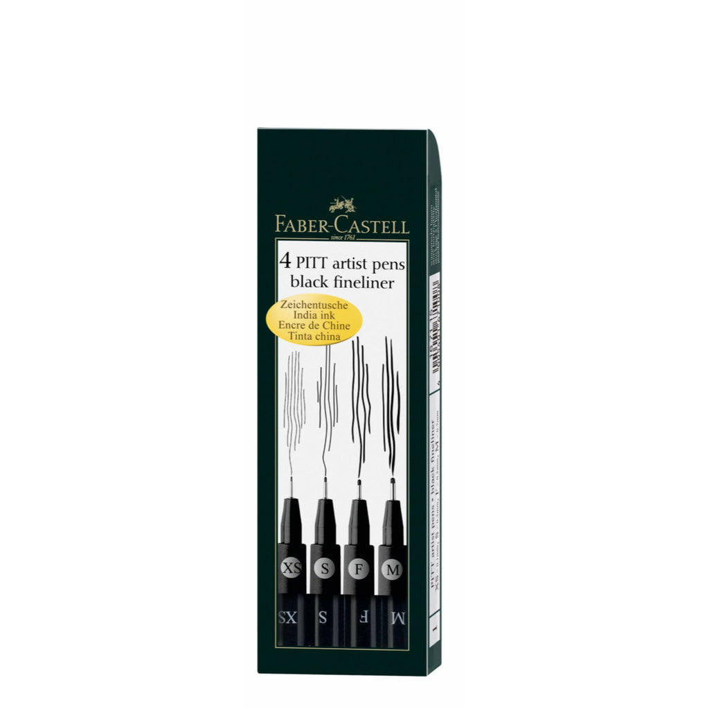 Marcador Pitt Artist Pen Negro Faber-Castell x4 uds.