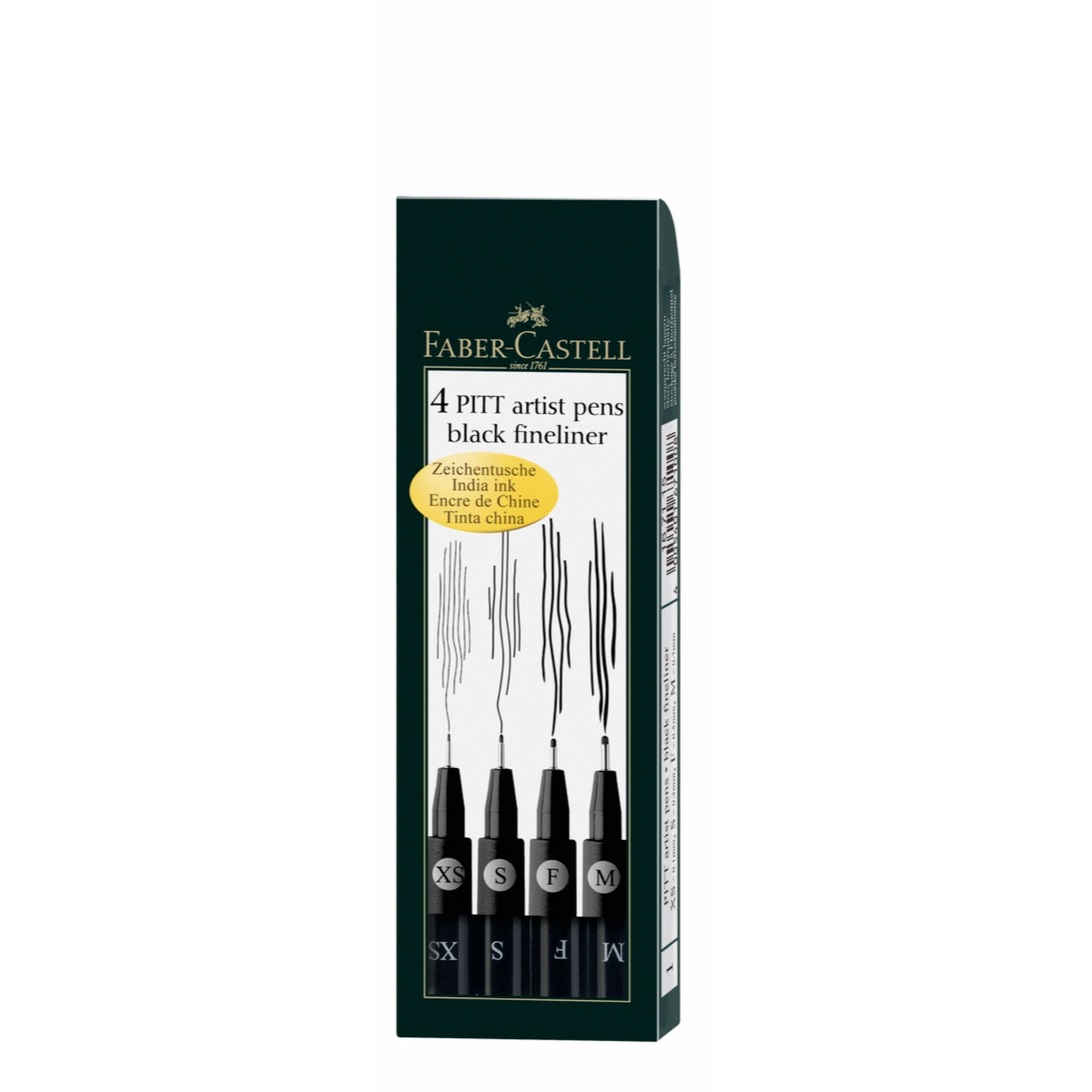 Marcador Pitt Artist Pen Negro Faber-Castell x4 uds.