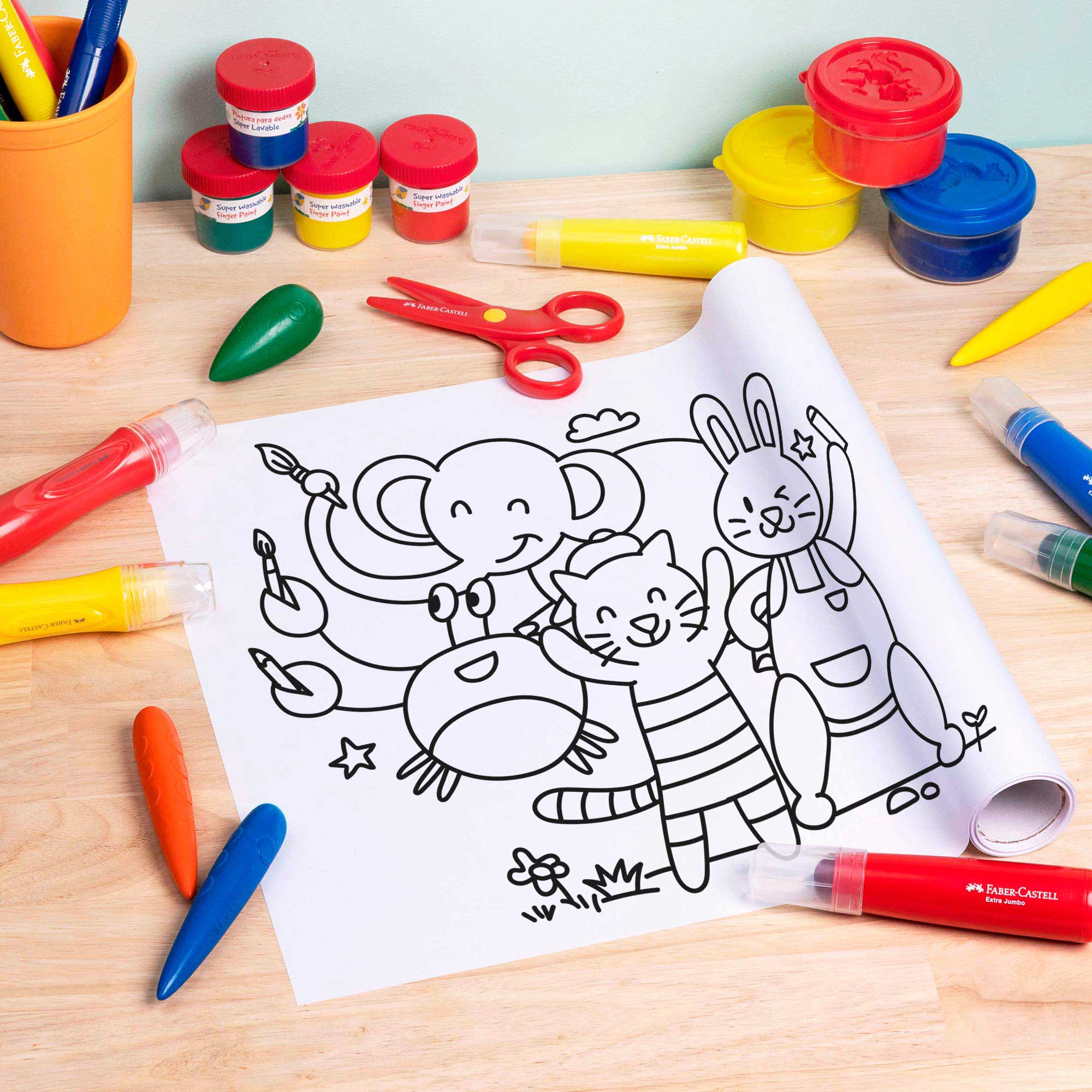 Rollo Adhesivo para Colorear Faber-Castell Little Creatives
