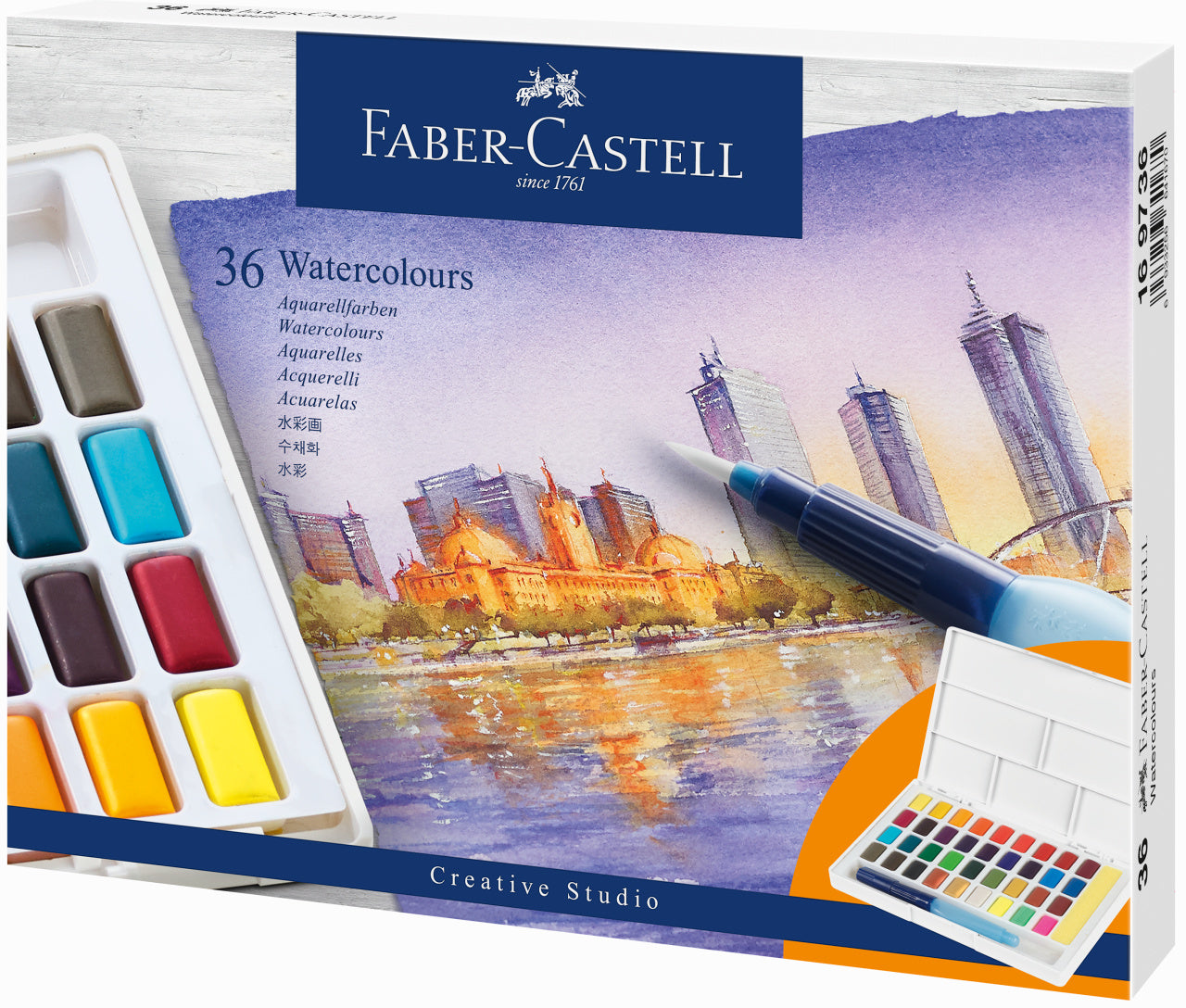 Acuarelas en pastillas Faber-Castell x36 colores