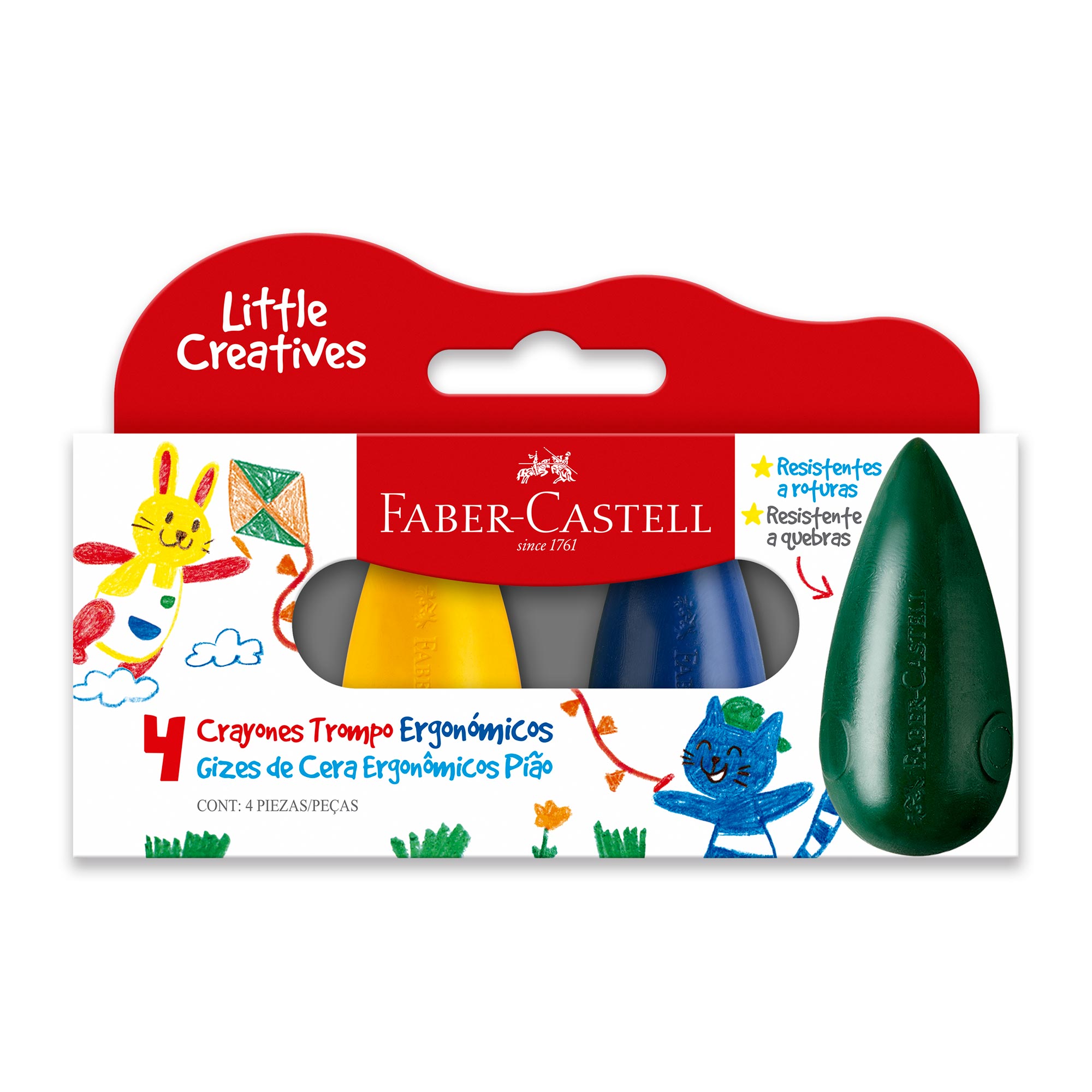 Crayón Ergonómico Gota Little Creatives Faber-Castell x4 und