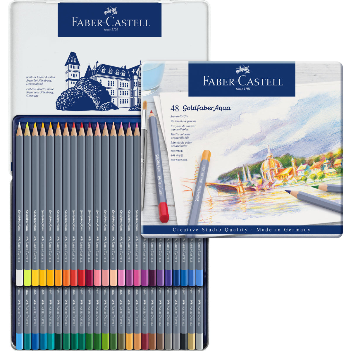 Lápiz Acuarelable Goldfaber Lata Faber-Castell x48 Colores