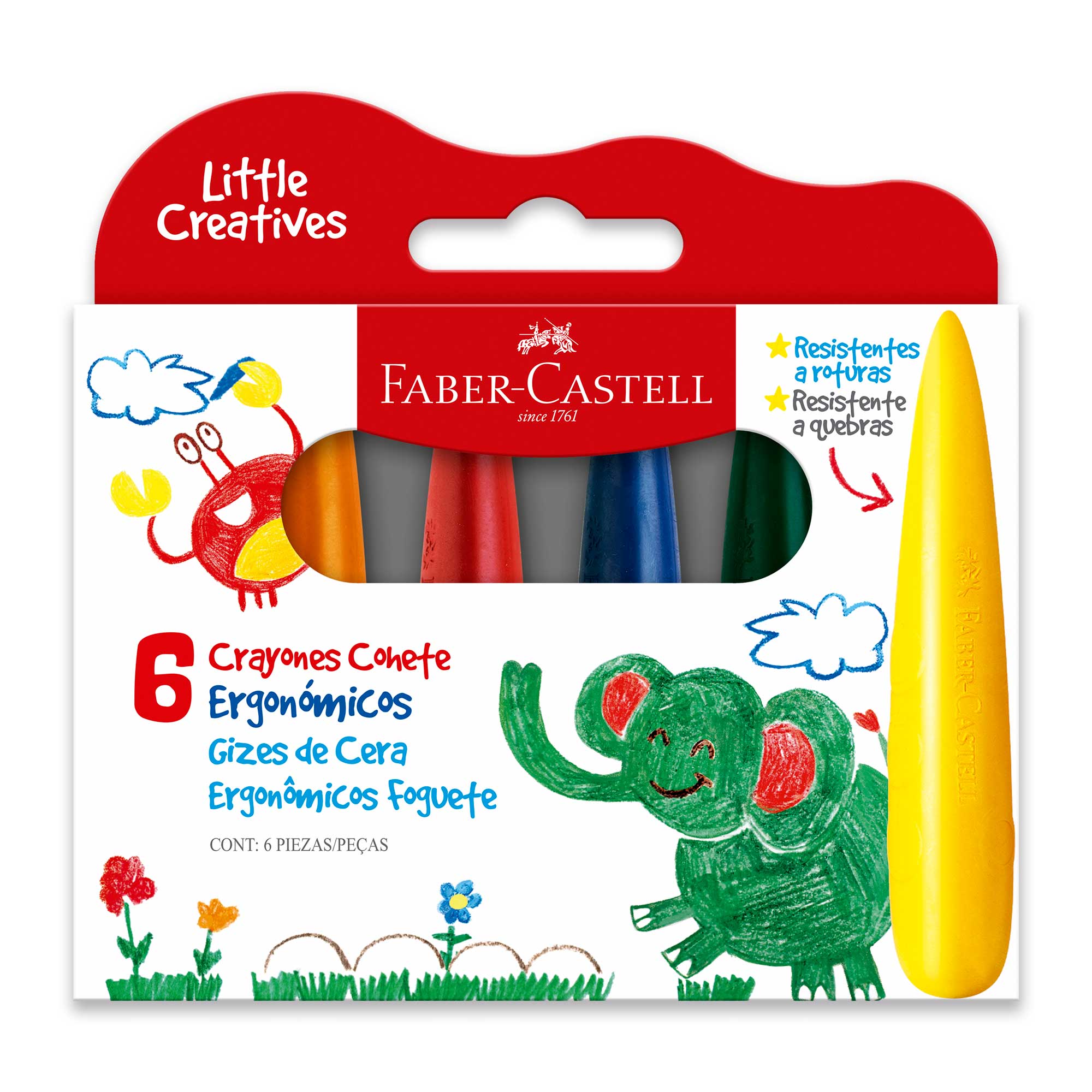 Crayón Cohete Little Creatives Faber-Castell x6 Colores
