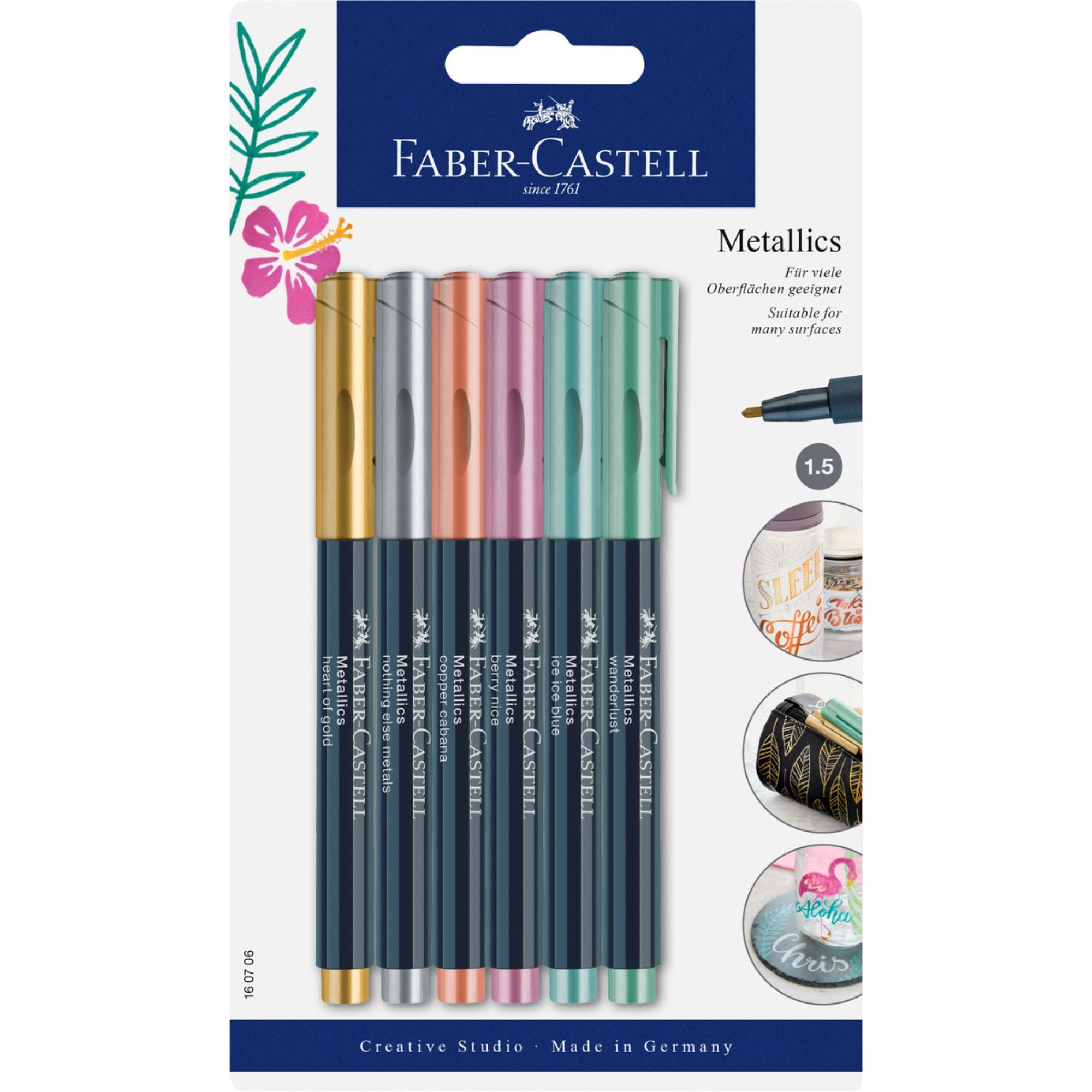 Marcadores Metalicos Faber-Castell x6 Colores