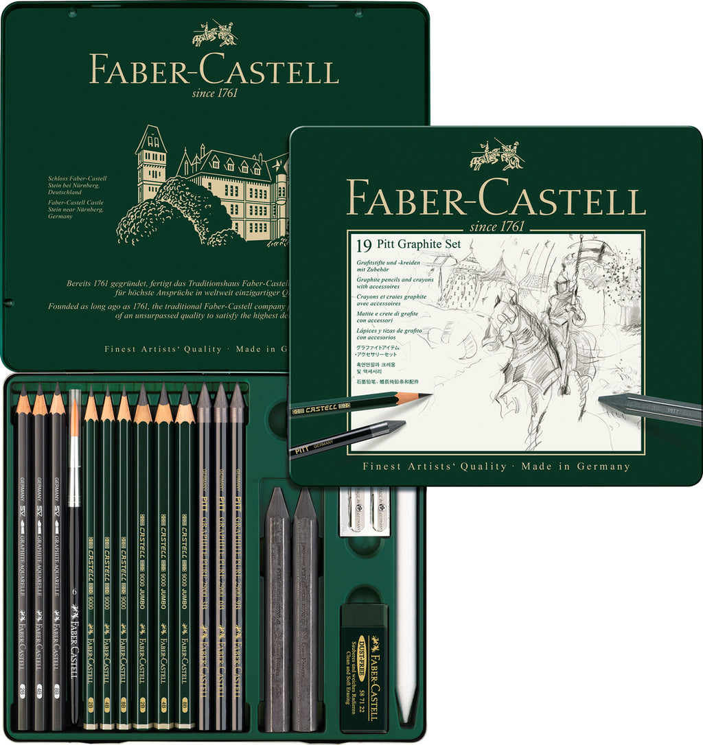 Lápiz Grafito Pitt Estuche De Metal Faber-Castell x19 uds.