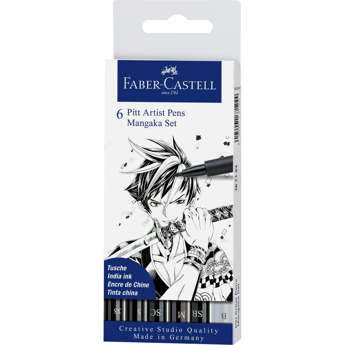 Marcador Pitt Artist Pen Manga Negro Faber-Castell x6 uds.
