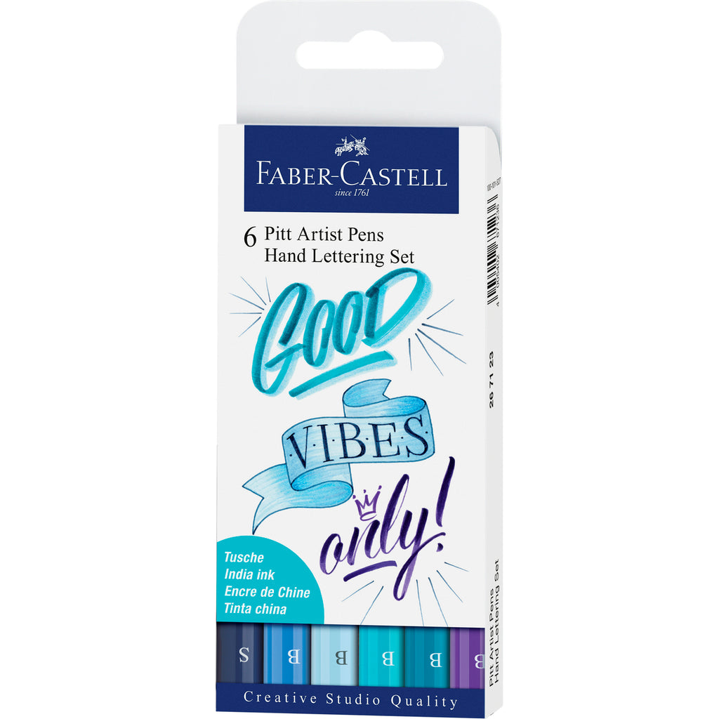 Marcador Lettering Tonos Azules Faber-Castell x6 uds.