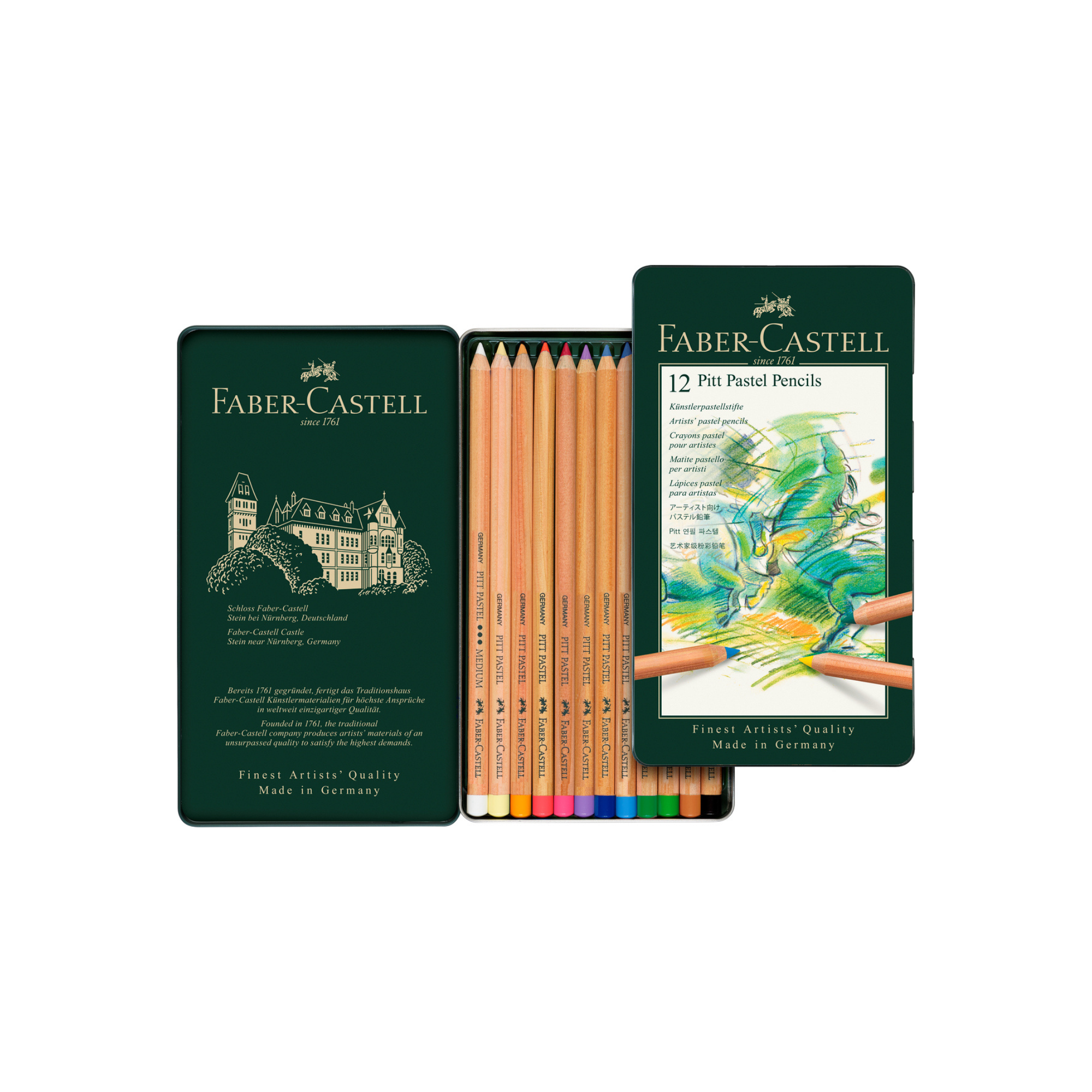 Lápiz Pitt Pastel Estuche Faber-Castell x12 Colores