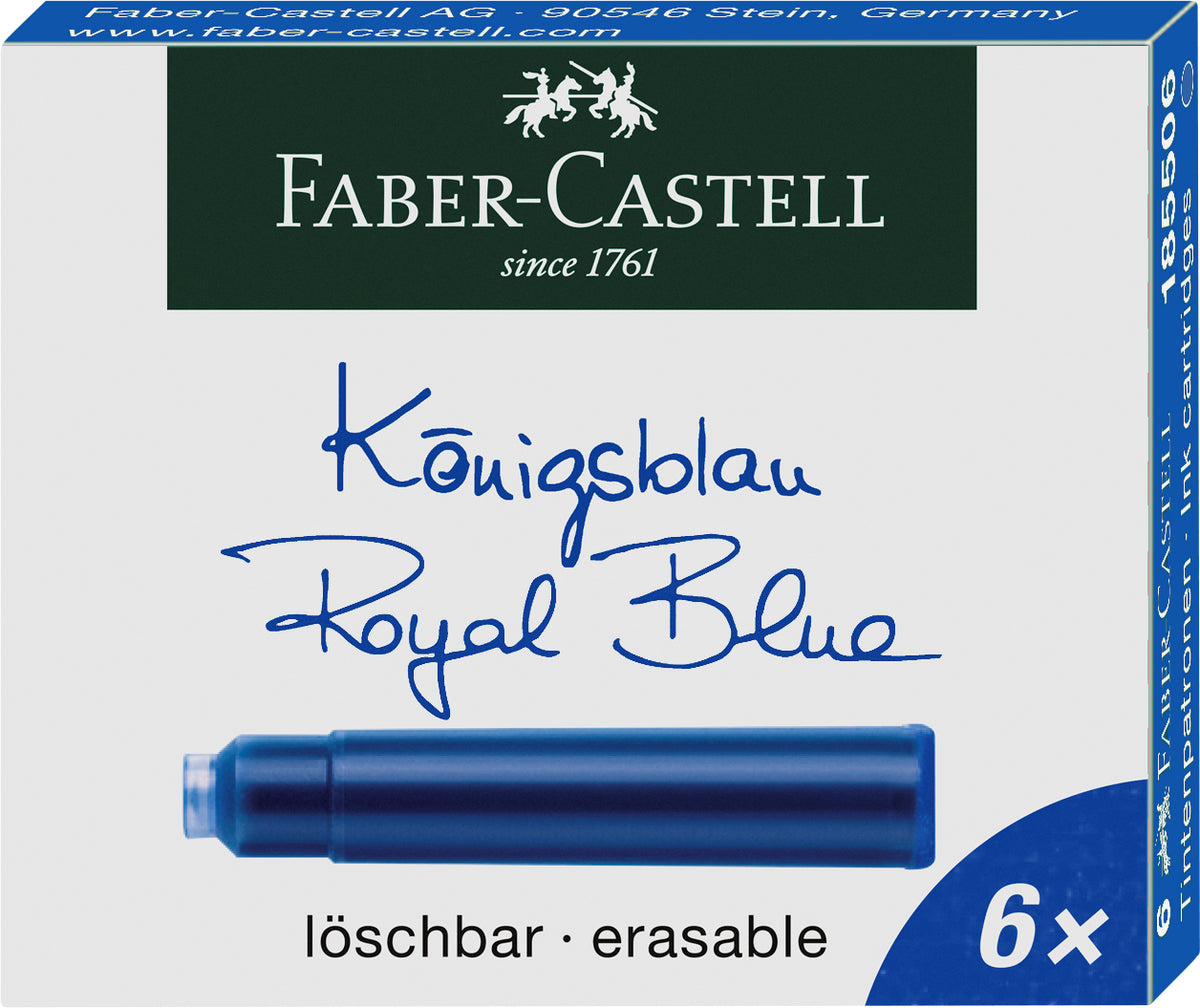 Cartuchos Repuesto De Tinta Azul Real Faber-Castell x6 und.