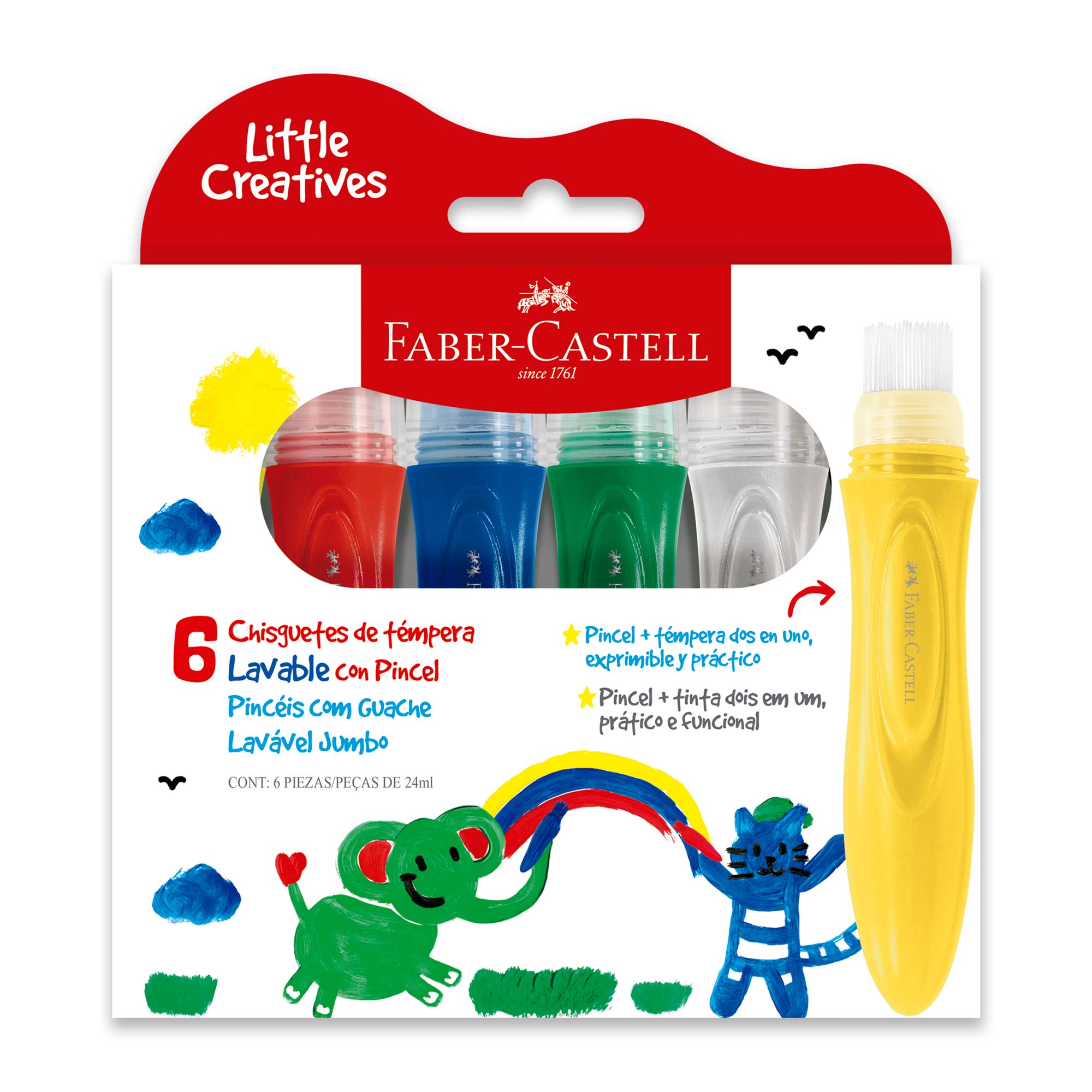 Chisguetes Témpera Little Creatives Faber-Castell x6 Colores