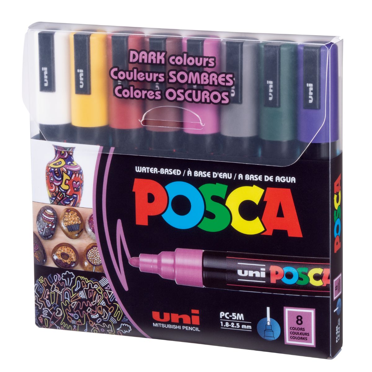 Marcador POSCA PC-5M 8 Colores Oscuros
