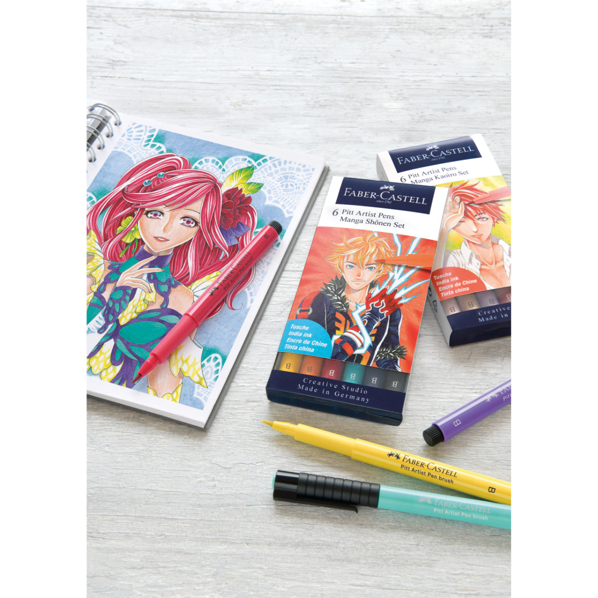 Marcador Pitt Artist Pen Manga Shônen Faber-Castell x6 uds.