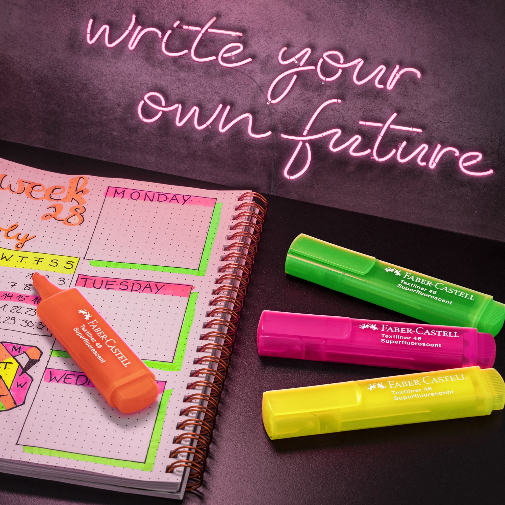 Destacador 46 Super Fluor Faber-Castell x4 Colores