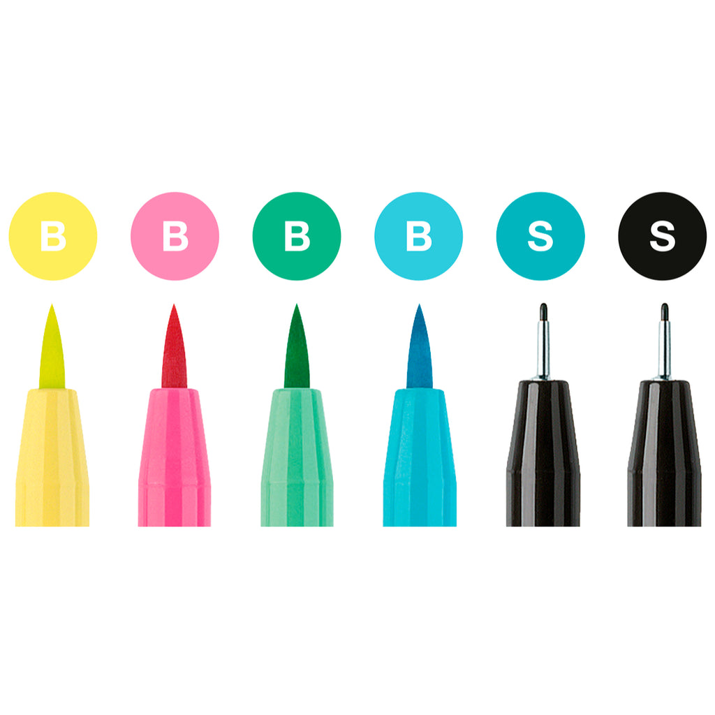 Marcador Lettering Tonos Pasteles Faber-Castell x6 uds.