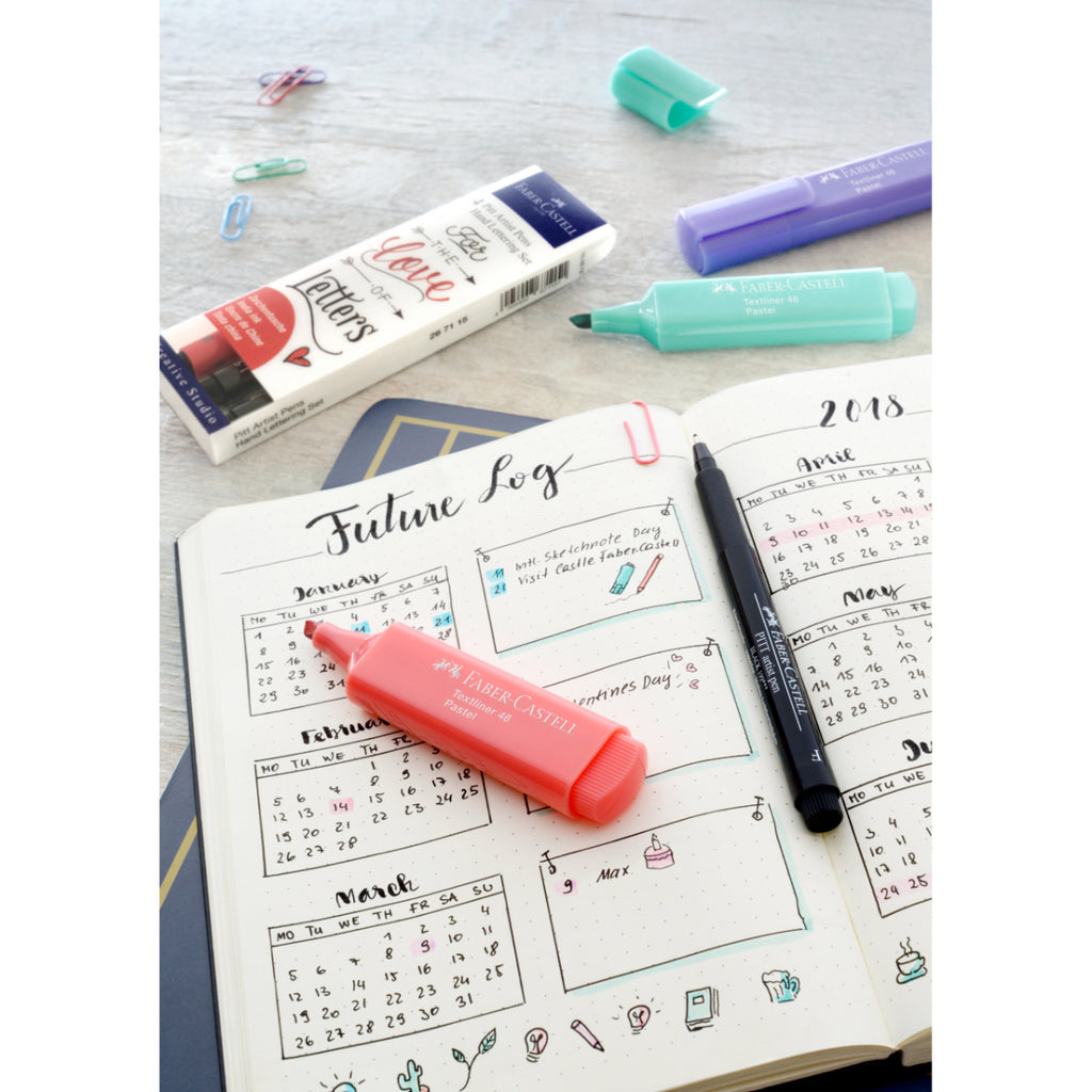 Marcador Lettering Tonos Rojos Faber-Castell x4 uds.