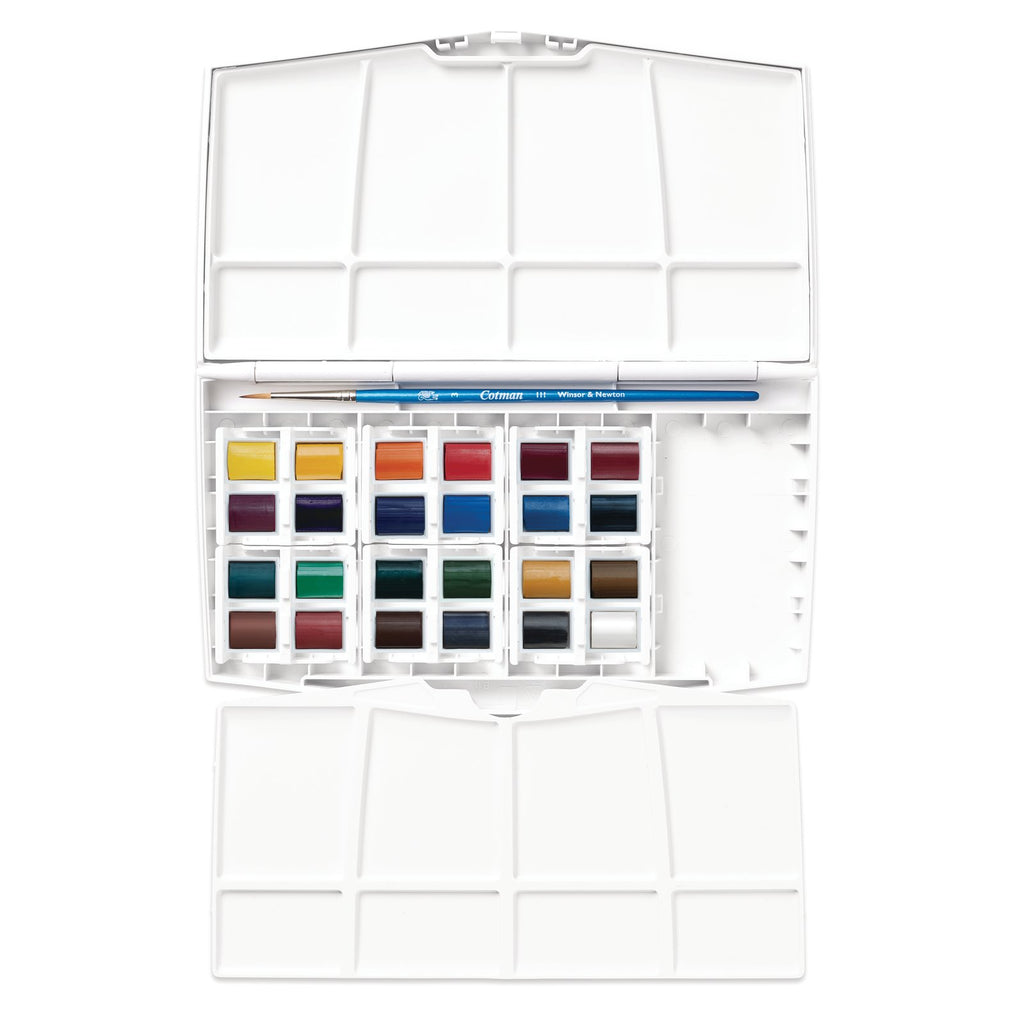Acuarela Cotman winsor & Newton 24 Medio Godet Paint Plus