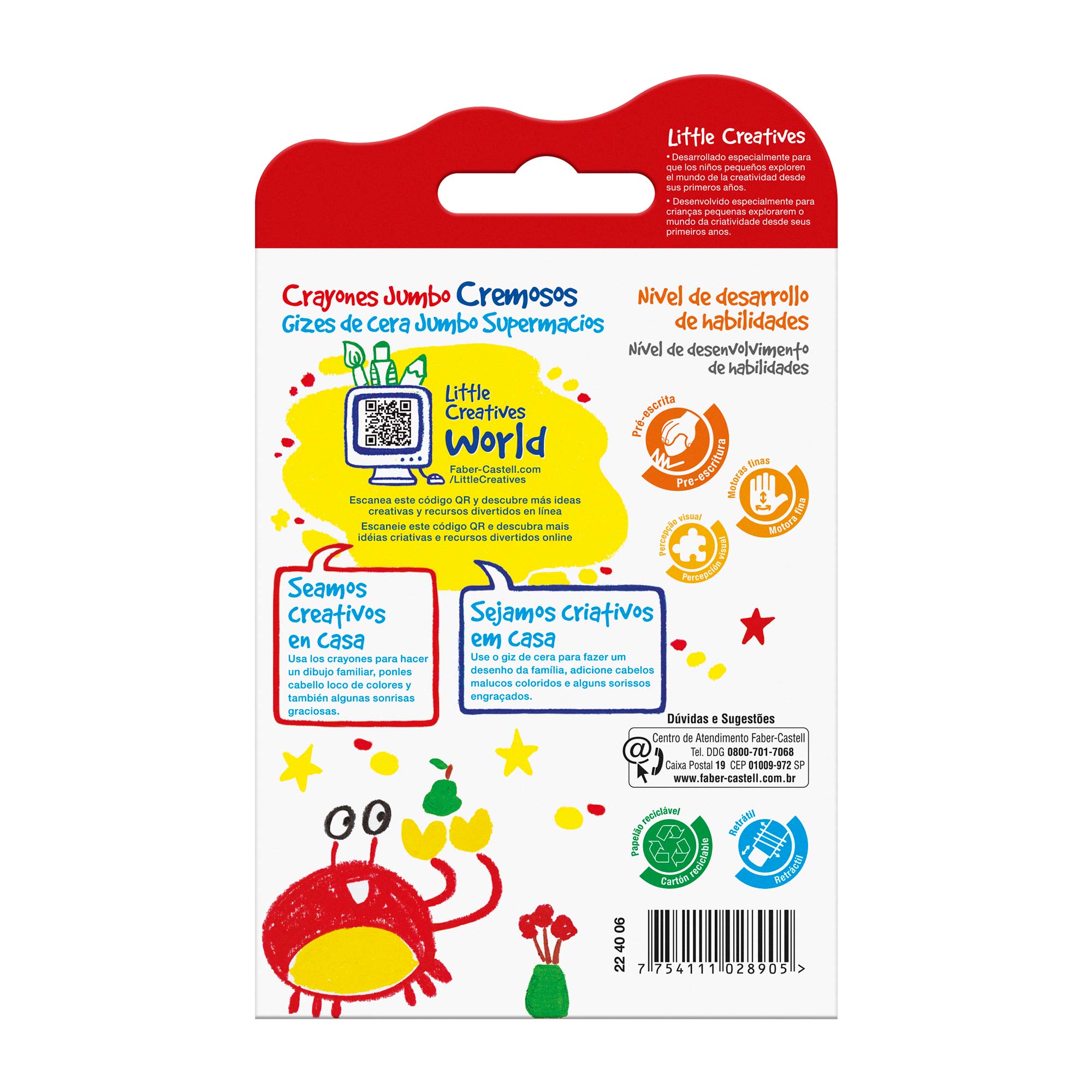 Crayones Jumbo Básicos Little Creatives Faber-Castell x6 und