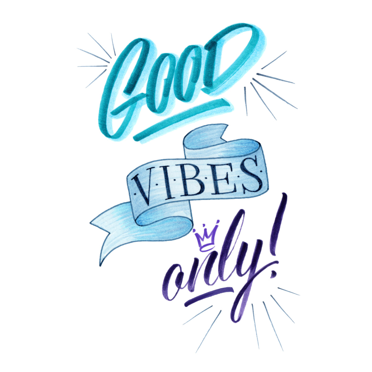 Marcador Lettering Tonos Azules Faber-Castell x6 uds.