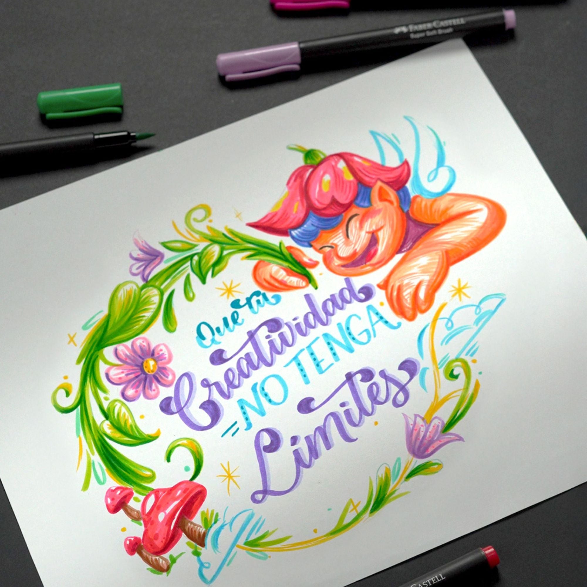 Marcadores Super Soft Faber Castell Estuche Cartón 100 Un