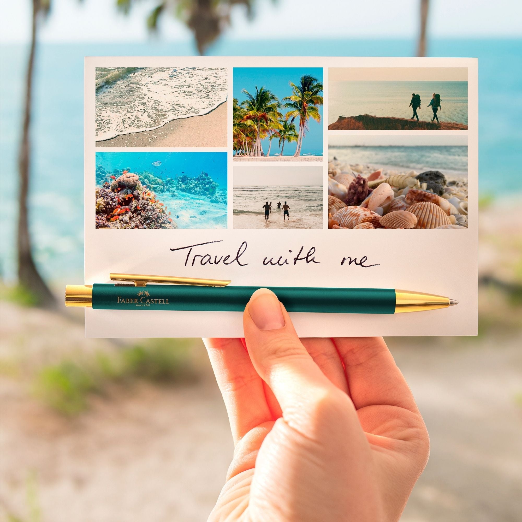 Bolígrafo Neo Slim gold rainforest Faber-Castell