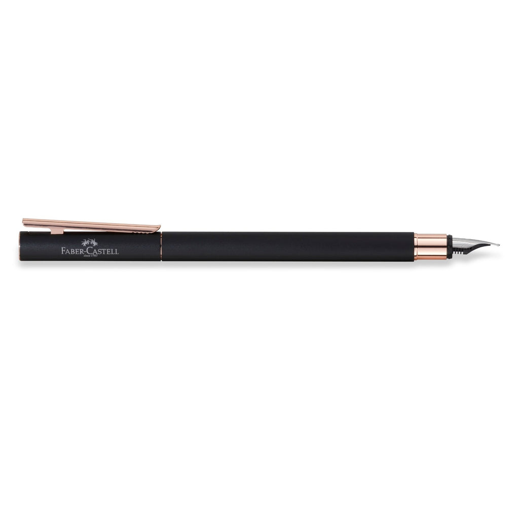 Pluma Neo Slim metal negro, rosegold, M Faber-Castell