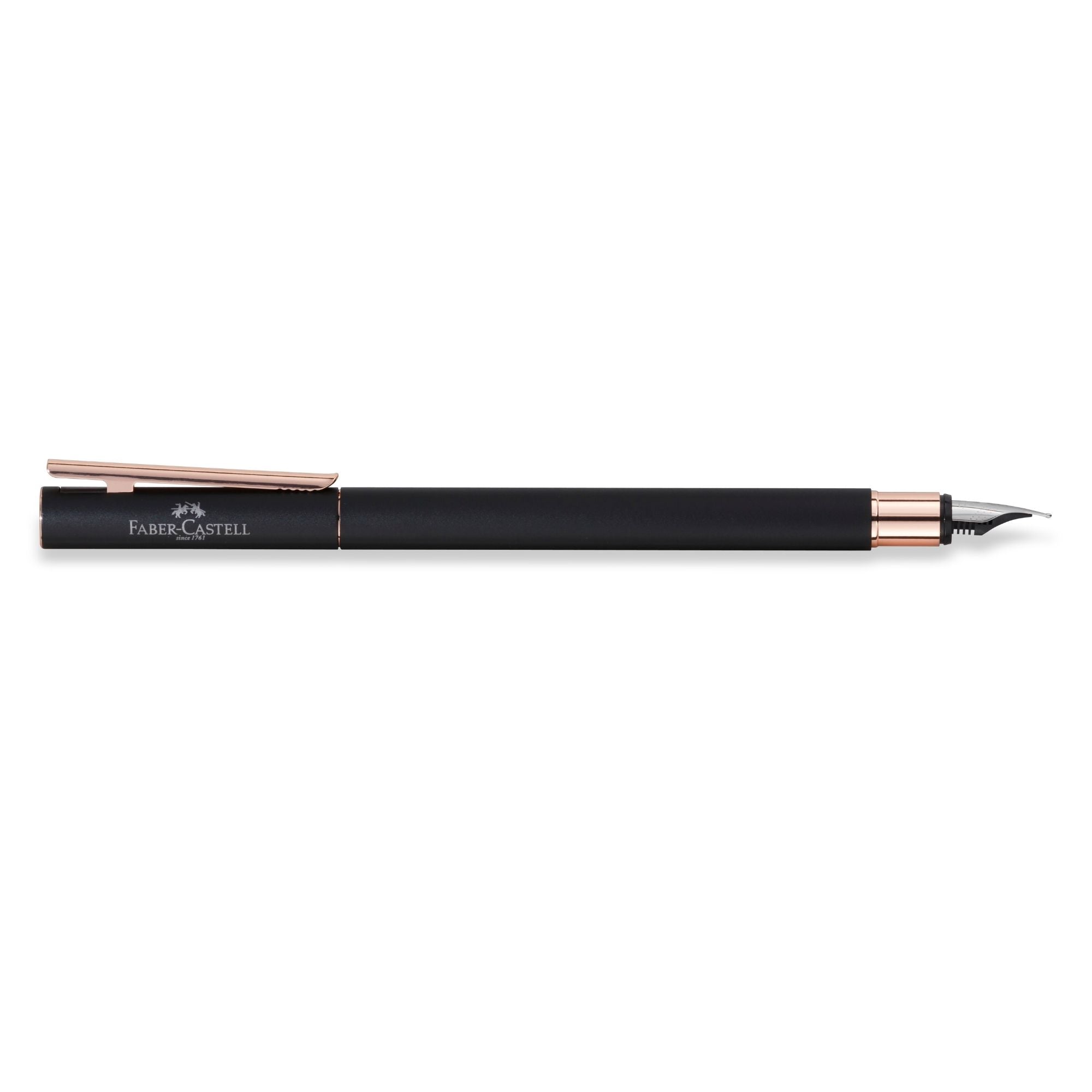 Pluma Neo Slim metal negro, rosegold, M Faber-Castell