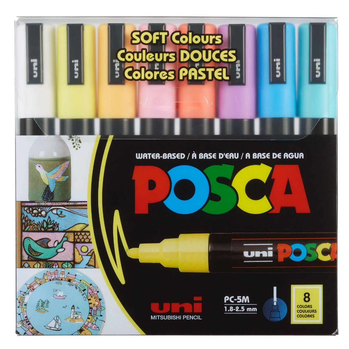 Set Marcadores POSCA 5M 8 Colores Pastel