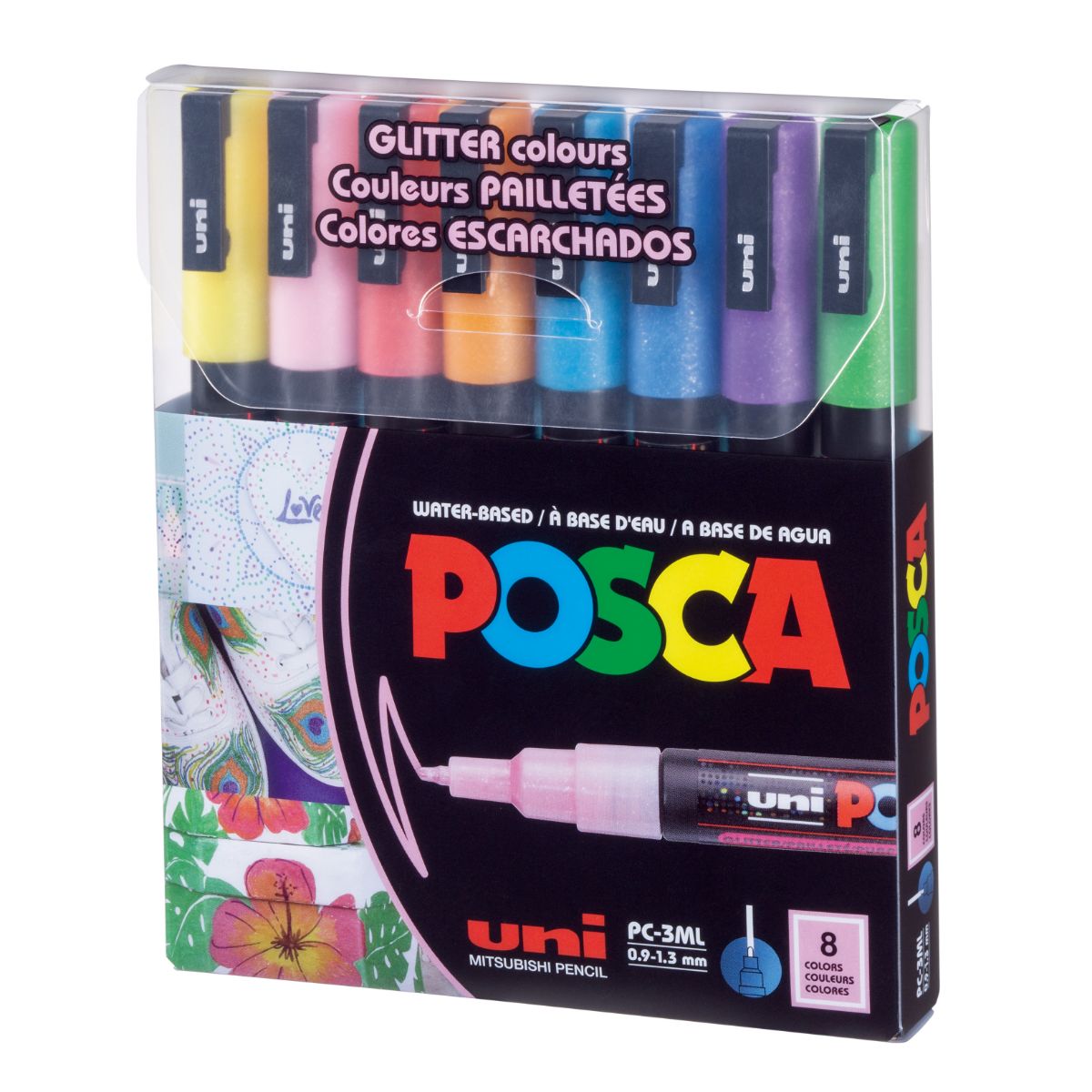 Set Marcadores POSCA 3M 8 Colores Glitter